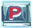 Red letter - P - 9mm Italian charm